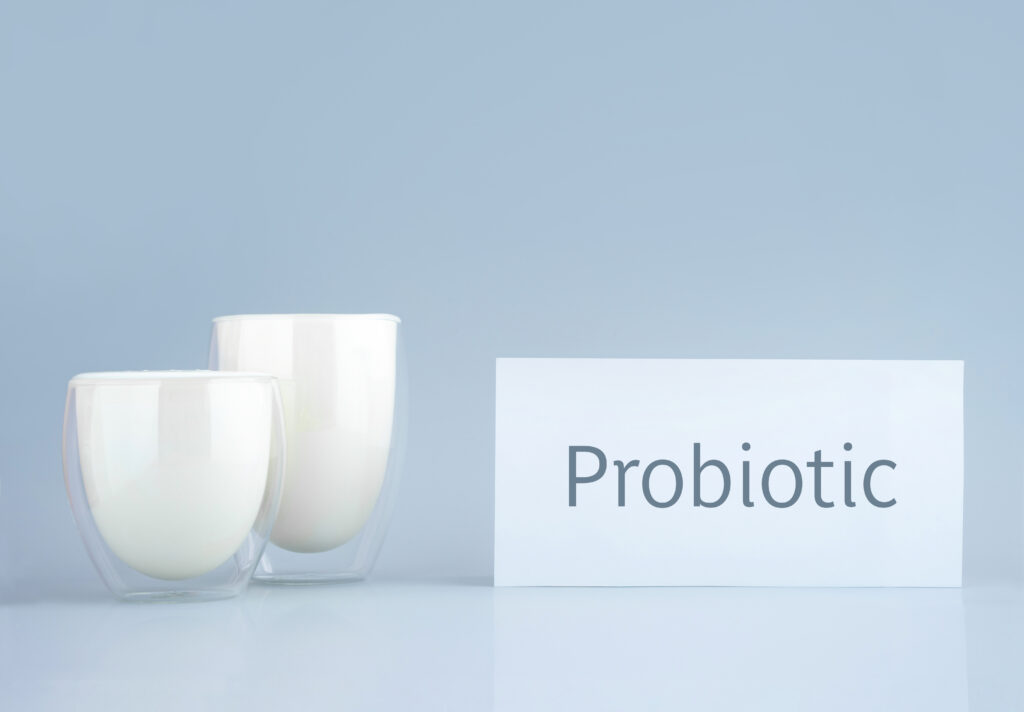 two glasses of yogurt