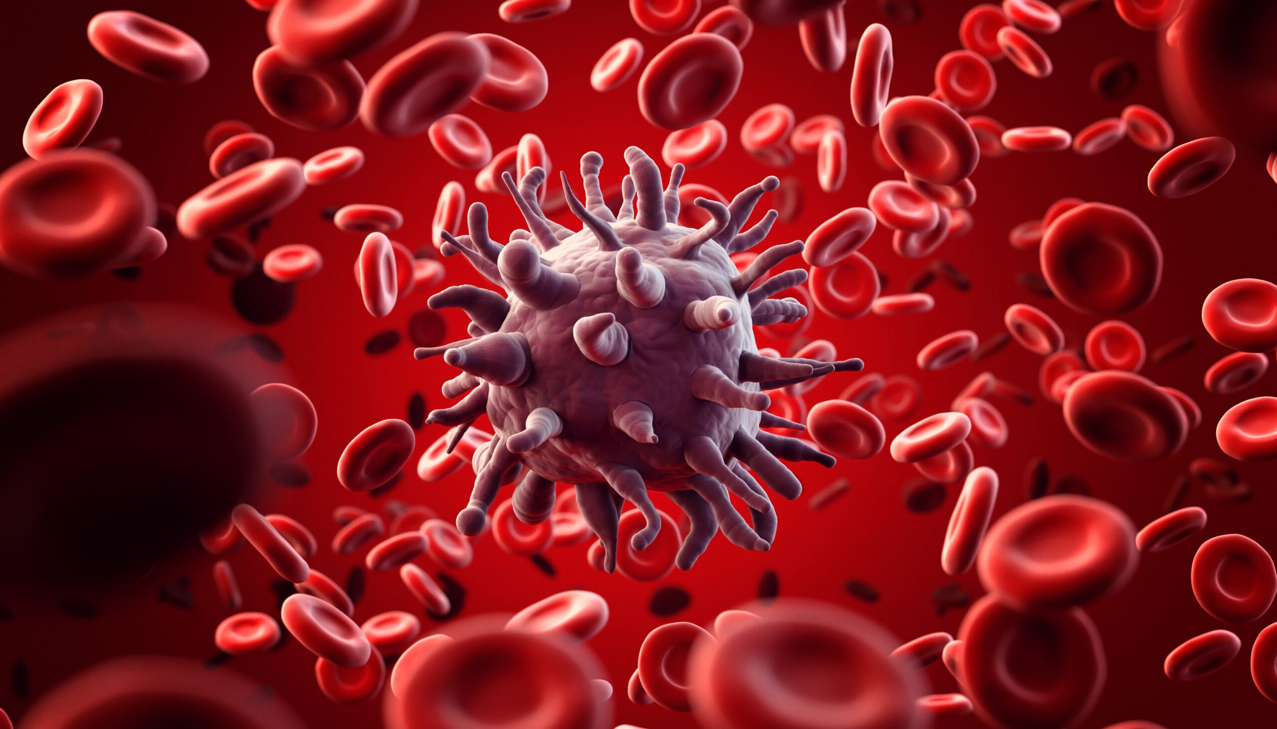 Viruses and red blood cells , Viral infection , Disease , 3d illustration